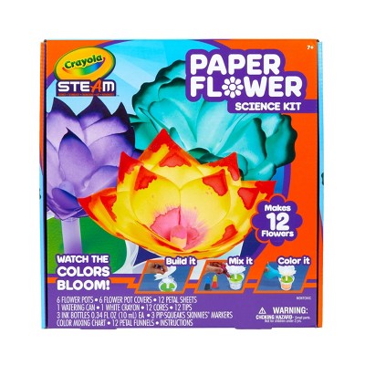 Crayola Paper Flower Science Kit: Creative Craft Activity for 7 Year Old Girls, Includes Markers & Pots