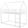 NicBex Twin Over Twin Bunk Bed with Built-in Ladder,Loft Bed with Fence for Bedroom,Black/White/Off-White/Gray - 4 of 4