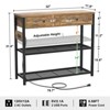Aheaplus Entryway Table  with Adjustable Storage Shelves, Sofa Table with 2 Drawers, Charging Station - 2 of 4