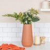 Storied Home Round Stoneware Fluted Vase with Embossed Lines - 2 of 4