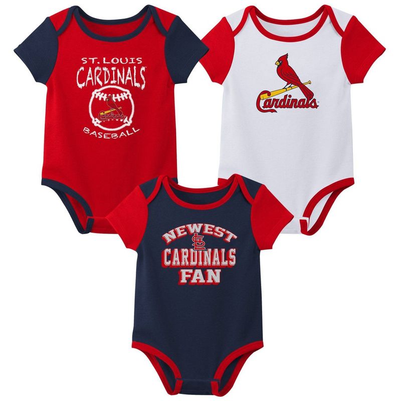MLB St. Louis Cardinals Infant Boys&#39; 3pk Bodysuit, 1 of 5