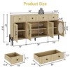 62 Inch Sideboard Buffet Cabinet with 4 Acrylic Doors & 3 Drawers, Adjustable Shelf Storage Cabinet for Dining Room, Living Room, Kitchen - 3 of 4