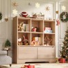Bookshelf and Toy Organizer, Kids Book Shelf for Kid Rooms with Door, Cubes Storage Organizer,Wood Children Bookcase - 3 of 4