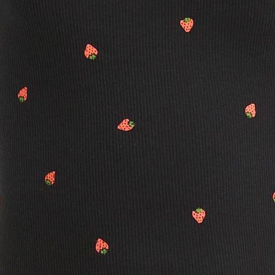 Black Strawberry Printed