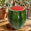 SEVOBAL Watermelon Fruit Stool Side Table Home Decor Plant Stand Garden Indoor Outdoor Decoration Party Kid Gift Festival, Green, 13"*12.6"*13.4" - 2 of 4