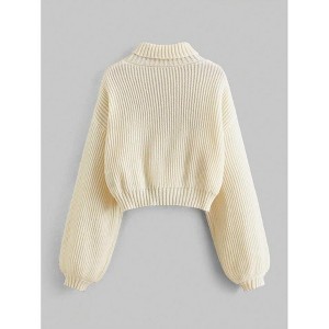 ITAFIT Women's Autumn And Winter High Neck Sweater, Apricot - 1 of 2