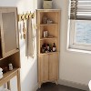 68" Tall Corner Cabinet, Modern Corner Storage Cabinet with Adjustable Shelves, Freestanding Organizer for Bathroom, Living Room - 2 of 4