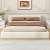 KWPZQEB Full/Queen/King Size Faux Leather Bed Frame with Upholstered Headboard, Bedroom Soft Bed with Wooden Slats Support, Easy Assembly, Noise Free - 2 of 4