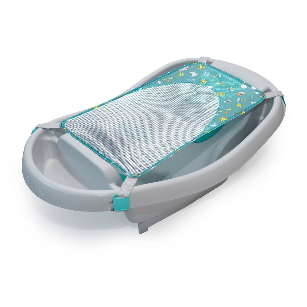Photos - Baby Bathtub Summer by Ingenuity Comfy Clean Deluxe Bather - Gray: Baby Bath Tub, Drain Plug, Max Weight Capacity 20 Lbs