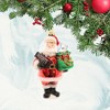 5.0 Inch Santa With Hershey Bar Glass Christmas Bag Kisses Tree Ornaments - 3 of 3