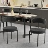 CAVINAS Modern Velvet Dining Chair with Crescent Backrest, Upholstered Accent Chair with Metal Legs for Dining Room, Kitchen - 2 of 4