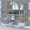 63" Contemporary 5 Shelf Zig Zag Bookcase with Glass Shelves Chrome - Coaster - 2 of 4