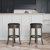 FURNIinspire Counter And Bar Stools Counter Stool Bar Chair, Fixed Height Armless Kitchen Stool, Fabric Seat, Gray, 21"*21"*30" - 2 of 4