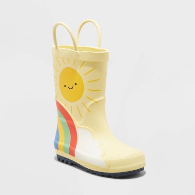 Toddler Girls' Caroline Rainbow Print Rain Boots - Cat & Jack™ Yellow