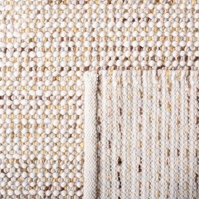Ivory and Silver Hand-Woven Wool Runner Rug, 2'-3" x 8'
