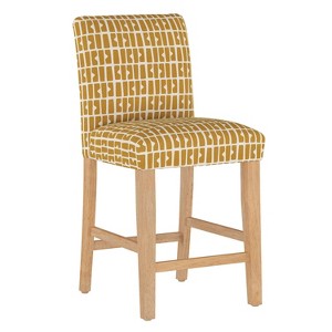Skyline Furniture Hendrix Counter Height Barstool Bloc Panel Mustard: Modern 40" Kitchen Island Stool, Geometric Pattern - 1 of 4