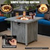 Tangkula 28" Propane Fire Pit Table 40,000 BTU Outdoor Propane Gas Fire Table with Wood-like Tabletop Lid and Lava Rocks with PVC Cover - 4 of 4