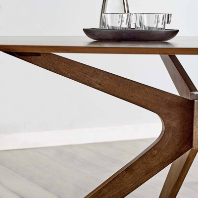 Crossroads 71" Oval Walnut Wood Mid-century Modern Dining Table