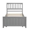NicBex Queen Size Wooden Platform Bed, Modern Bed Frame with Twin XL Trundle and 2 Drawers, Upholstered Bed for Bedroom - 2 of 4