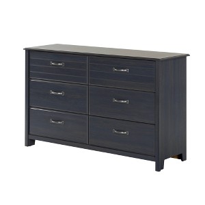 Ulysses 6 Drawer Double Kids' Dresser Blueberry - South Shore: Traditional Bedroom Furniture, Anti-Tip, Particle Board - 1 of 4