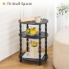 3-Tier Small Oval End Table, Modern Night Stand Wood Accent Table for Living Room - 4 of 4