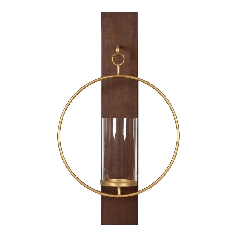 Kate and Laurel Maxfield Wood and Metal Wall Sconce, 3 of 10