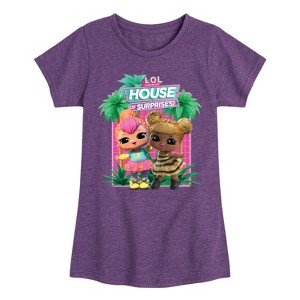 Girls' - Lol Surprise! - Lol Hos Palm Trees Fitted Short Sleeve Graphic T-Shirt - 1 of 4