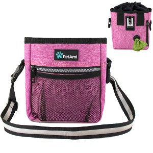 PetAmi Dog Treat Pouch, Pet Training Walking Bag Holder for Kibbles Food Toy, Trainer Essentials Supplies with Waste Dispenser - 1 of 4