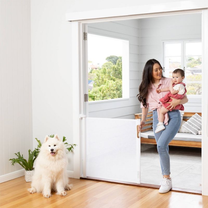 Perma Child Safety 71&#34; Wide x 33&#34; Tall Retractable Baby Gate - 3118 - White, 2 of 9