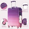BEAFUP Luggage Sets 5 Piece, 20-inch with USB Port, ABS Durable Suitcase with Travel Bag, ABS+PC Hard Shell Luggage with Spinner Wheels, Purple+Pink - 4 of 4