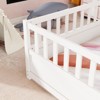 CAVINAS Twin Bed Frames, Wooden Kids Floor Bed with Extra High Safety Barrier, Modern Platform Bed for Bedroom, Living Room - 4 of 4