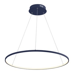 JONATHAN Y Brice Modern Contemporary Metal Round Dimmable Integrated LED Pendant - 1 of 4