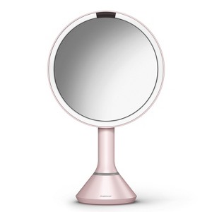 sensor mirror with touch-control brightness and dual light setting, pink stainless steel - 1 of 4