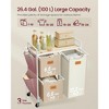 VASAGLE Laundry Hamper with 3 Compartments, 26.4 Gal. (100 L) Laundry Sorter, Rolling Laundry Cart with Shelves, Small Side Pockets - 2 of 4