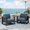 Christopher Knight Home Giovanna Outdoor Aluminum and Faux Wood Club Chair (Set of 2) - 2 of 4