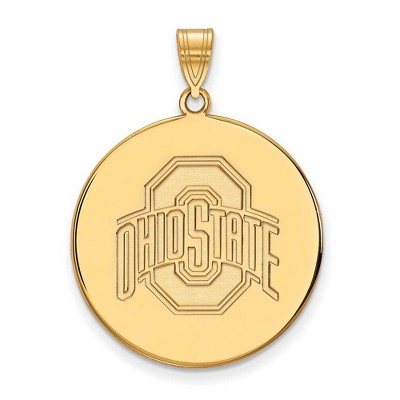 Black Bow Jewelry 14k Yellow Gold Ohio State Buckeyes NCAA Extra Large Pendant
