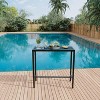 Industrial Iron Plate Swivel Bar Set, 2Pcs Counter Height Bar Stools with 360° Swivel, Outdoor/Indoor Metal Chairs with Armrests & Red Cushions - 3 of 4