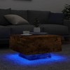 vidaXL Coffee Table with LED Lights Smoked Oak 21.7 in.x21.7 in.x12.2 in. - 4 of 4