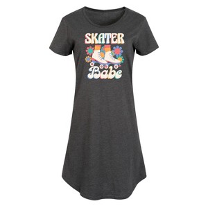 Women's - Instant Message - Skater Babe Graphic T-shirt Dress - 1 of 4