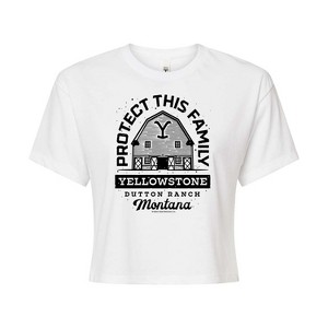 Women's - Yellowstone - Protect This Family Cropped Graphic T-Shirt - 1 of 4