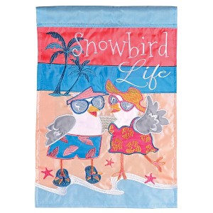 Dicksons Magnolia Garden Snowbird Life Beach Blue 18 x 13 Polyester Outdoor Garden Flag - 1 of 2