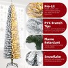 Pre-Lit Snow Flocked Pencil Christmas Tree - Slim Artificial Xmas Tree with Warm White Lights & Snow-Covered Tips - 4 of 4