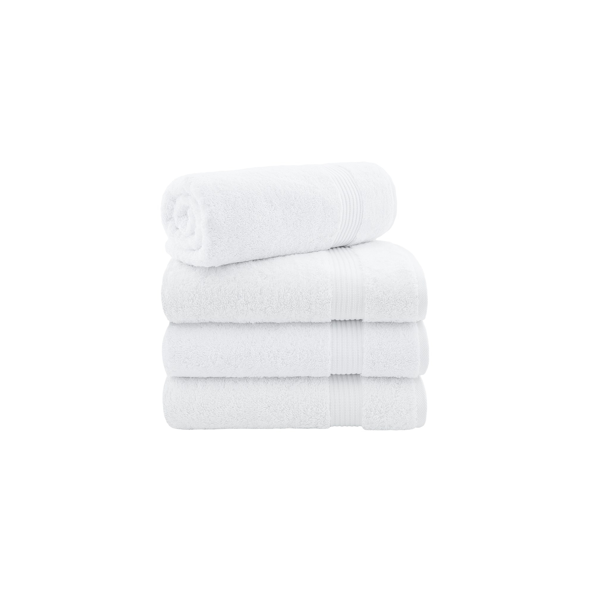 American Soft Linen Bekos 4 Pack Bath Towel Set, 100% Cotton Bath Towels for Bathroom, White