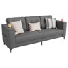 Sofas for Living Room, 84 Inch with Storage Armrests, Comfy Teddy Fleece Small Couch with Cup Holders and Convenient Side Pockets for Apartment - 3 of 4