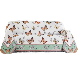 Collections Etc Butterfly and Floral Furniture Tapestry Throw - 1 of 2