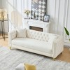 Sapphtopaz Velvet Couches for Living Room with Nailhead&Button Tufted Upholstered Leisure Sofa with Square Arms&Deep Seat for Apartment - 4 of 4