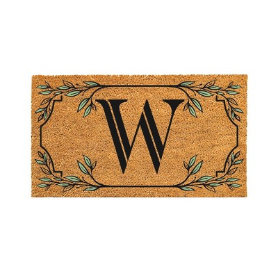 28" x 16" Monogram Coir Mat, Letter  "W"