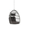 Outdoor Garden Rattan Egg Swing Chair,Hammock Chair With Waterproof Fabric Cushion And Metal Frame,Patio Lounge Hanging Chair-Coolbibila - 3 of 4