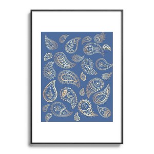 Cynthia Haller Classic blue and gold paisley Metal Framed Art Print - Deny Designs - 1 of 4