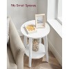 Simple Trending Small Round End Table with Lower Shelf White - 4 of 4